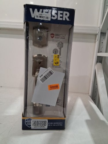 WeiserFront Door Lock and Handle Set, Prescott Deadbolt Lock and Handleset - satin nickel ( model- 9GLA84710-018) image 3