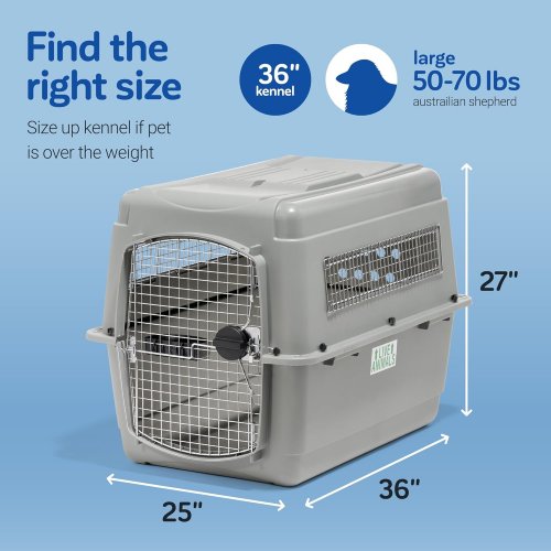 Petmate Sky Kennel Dog Crate - for Pets 50 to 70LBS - 36" x 25" x 27" - Grey image 2
