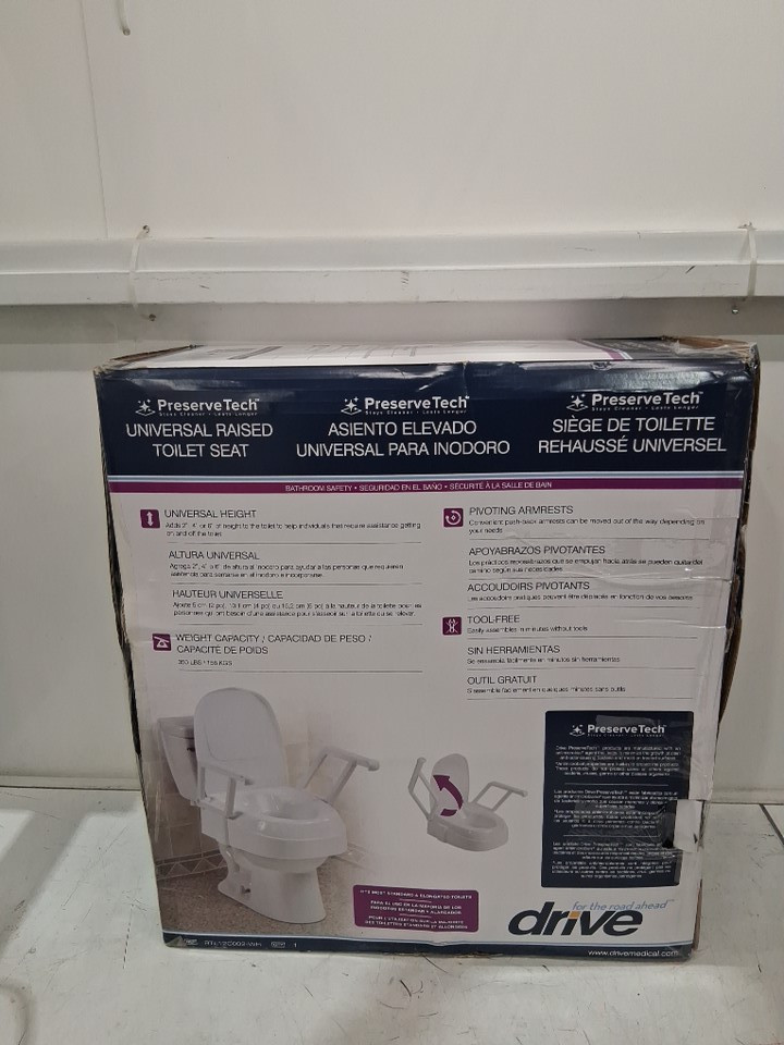 Drive Medical PreserveTech Universal Raised Toilet Seat - 2", 4" and 6" - white (MODEL: rtl12c002) image 2