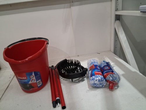 VILEDA SUPERMOP SYSTEM WITH EXTRA MOP HEAD REFILL - RED (MODEL: 167683) image 3
