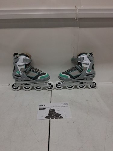Women's Roller derby Aerio Q-60 inline roller skates - size 9 - white/grey/teal (Model: I359MT-06) image 4