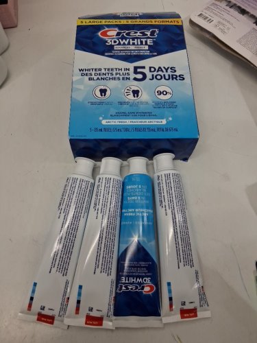 4PK Crest 3D White Advanced Teeth Whitening Toothpaste - Arctic Fresh - 135ML EACH image 2