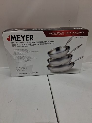 2pc meyer accolade induction oven safe no drip professional cookware pan set -  9.5" / 11" - stainless steel (MODEL: 1801554) image 2