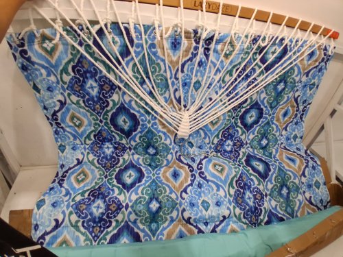 lazy daze reversible quilted botanica hammock - 12ft x 4ft - floral aqua - (model: hmqfh037) image 5