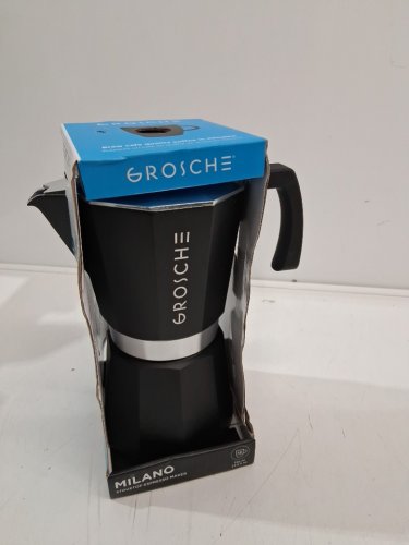 GROSCHE Milano Stovetop Moka pot Espresso Maker - 23.6 oz - Black image 3