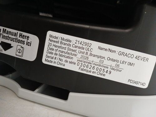 GRACO CHILDREN 4EVER 4-IN-1 CONVERTIBLE CAR SEAT - RAEGEN-GREY (MODEL: 2142902) image 3