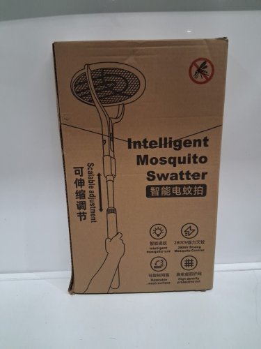 rechargeable electric intelligent mosquito swatter - 2800v - grey image 2