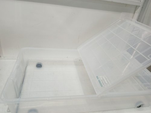 GREENMADE INSTAVIEW DUAL-HINGED LID ROLLING UNDERBED STORAGE CONTAINER - 57QT - CLEAR (MODEL: 1959025) image 3