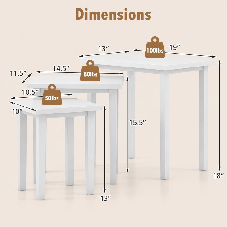 3Pc Farmhouse Rectangle Side Table Set - WALNUT  (model: jv11833) image 2