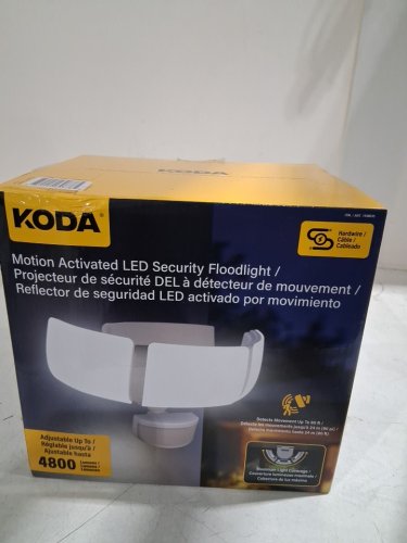 KODA MOTION-ACTIVATED LED SECURITY FLOOD LIGHT - 4800LM - WHITE (MODEL: 1938035/LM030878) image 2