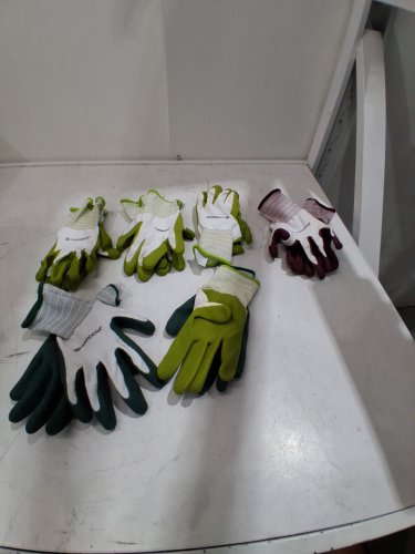 6pr gardena latex-coated multipurpose work & gardening gloves - one size fits many - multi-colour (model: 1852515) image 4