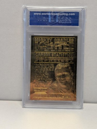 MICKEY MANTLE LTD EDITION MLB YANKEES CARD - WCG GEM MINT 10 - 1996 BLEACHERS 23K GOLD #1834 image 3