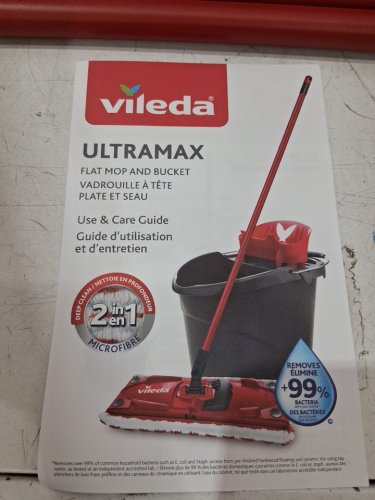 VILEDA ULTRAMAX FLAT MOP and BUCKET SYSTEM  - 10L -  RED/BLACK (MODEL: 161556) image 3