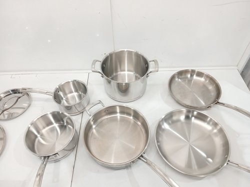 6PC Kirkland Signature 5-ply Clad Stainless Cookware Set - Silver image 4