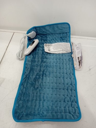 plush heating pad with 6 Temperature Levels - 2.2lb, 12" x 24" - blue (model:tk-hp2412) image 3