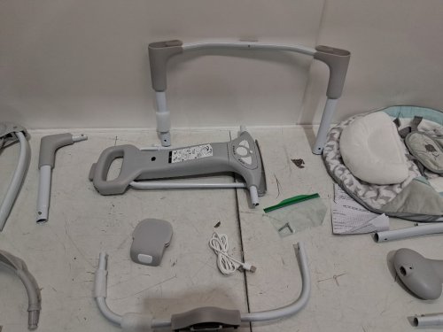 ingenuity convert me 2-in-1 compact portable automatic baby swing & infant seat with nature sounds - 0 to 9 months, 6lbs to 20lbs - swell (model: 12579/3407) image 5