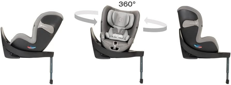 cybex sirona 360° swivel rotating convertible rear facing car seat with sensor safe technology and 12 positions, 50lb capacity - manhattan grey (model: 519004451) image 2