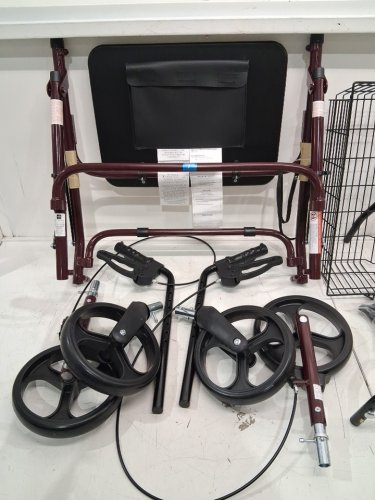 GUARDIAN MEDLINE Standard Bariatric Heavy Duty Rollator WALKER, Burgundy (MODEL: MDS86800XW) image 4