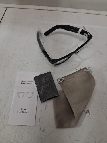 UNISEX EARLYSINCERE BLUETOOTH Smart Glasses with blue light and standard lenses - Camera Supports 4K Video Recording - Includes Ai Assistant AND Ai Translation - 410mah - BLACK (MODEL: ES-61) image 3