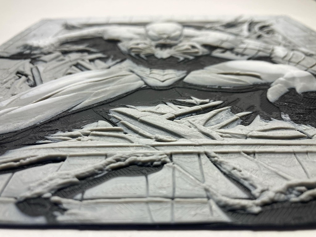 8"x8" 3D Printed - Spiderman - Marvel - Textured Photo image 2