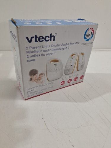 3pc VTech Safe and Sound Audio Baby Monitor with 2 Parent Units - White (model: dm111-2) image 5