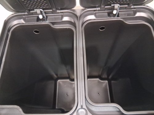 garvee Dual compartment step trash can - 16gal - black/stainless steel (model: phk_33uvmnf8) image 4