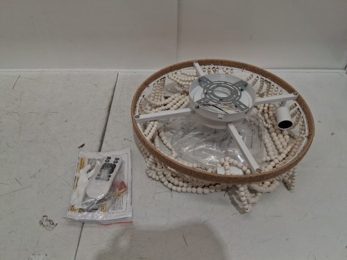 Capslpad Wood Beaded Boho light - 20" x 10" - white (model: T17BK06-TFBA) image 3