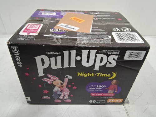 60PK GIRL'S HUGGIES NIGHT TIME PULL-UPS - SIZE 3T-4T - DISNEY JUNIOR MINNIE MOUSE image 2