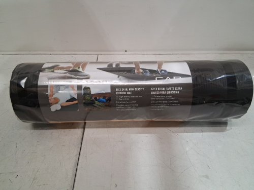 CAP Barbell High Density Exercise Yoga Mat with Strap - 1/2" x 24" x 68" - black (model: mtis-6523-12bk) image 3