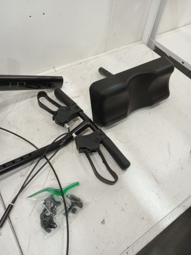 Folding Aluminum Steerable Knee Walker with Height-Adjustable Handlebar, Knee Pad & Dual Brakes, & 12" wheels - 350lbs capacity - black (model: HFK-9277KD) image 7
