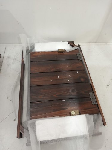 giantex wooden patio cooler cart with wheels - 54qt - rustic brown  (model: np12963bn) image 4