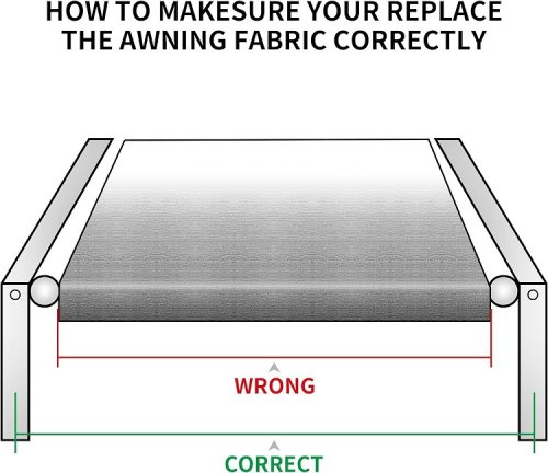 Richeer Weatherproof RV Awning Fabric Replacement for 15ft awnings - 14ft 2" - Grey Gradient (Model: CA40415) image 3