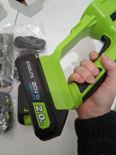 7PC STEELITE Cordless Hedge Trimmer with 2.0Ah Battery and Charger - 21V - green/black (model: AZDG620-1) image 4