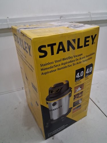 STANLEY WET/DRY STAINLESS-STEEL VACUUM WITH ATTACHMENTS and ACCESSORIES, 4 Gallon- 4 Horsepower- BLACK/YELLOW (MODEL: ‎SL18129) image 2