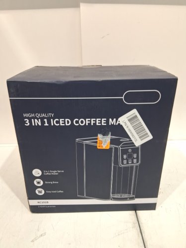 kidisle 3 in 1 single serve iced and hot coffee maker - 50oz reservoir - 5 cup sizes - 1150w - 120v - black (model: kc101b) image 2
