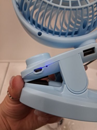 addsmile rechargeable mini clip fan - blue (model: f-150) image 2