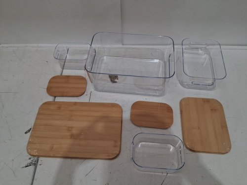 4PC ULOFT STORAGE BINS with bamboo lids - assorted sizes (model: 1711982) image 4