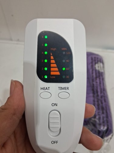 cradleelectric body heating pad with 6 temperatures and timer settings - 24" x 12" - purple - (model: tk-hp2412) image 4