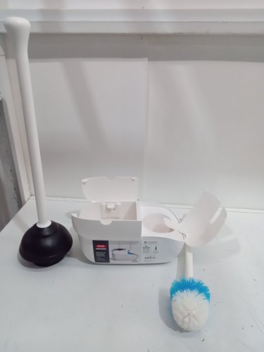 OXO GOOD GRIPS HIDEAWAY TOILET BRUSH AND PLUNGER COMBO SET - WHITE (MODEL: 1373580) image 2