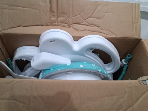 costway adjustable baby activity centre bouncer - 34" x 34" x 37" - light blue (model: bc10198ny) image 3