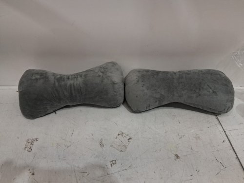 2PC bone shaped Neck Support Pillows with strap - 15" - grey image 2