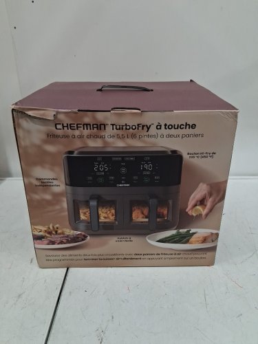 Chefman Turbofry Touch Dual Window Airfryer - 6qt - black (model: rj38-sqpf-3tdb-2w-ca) image 3