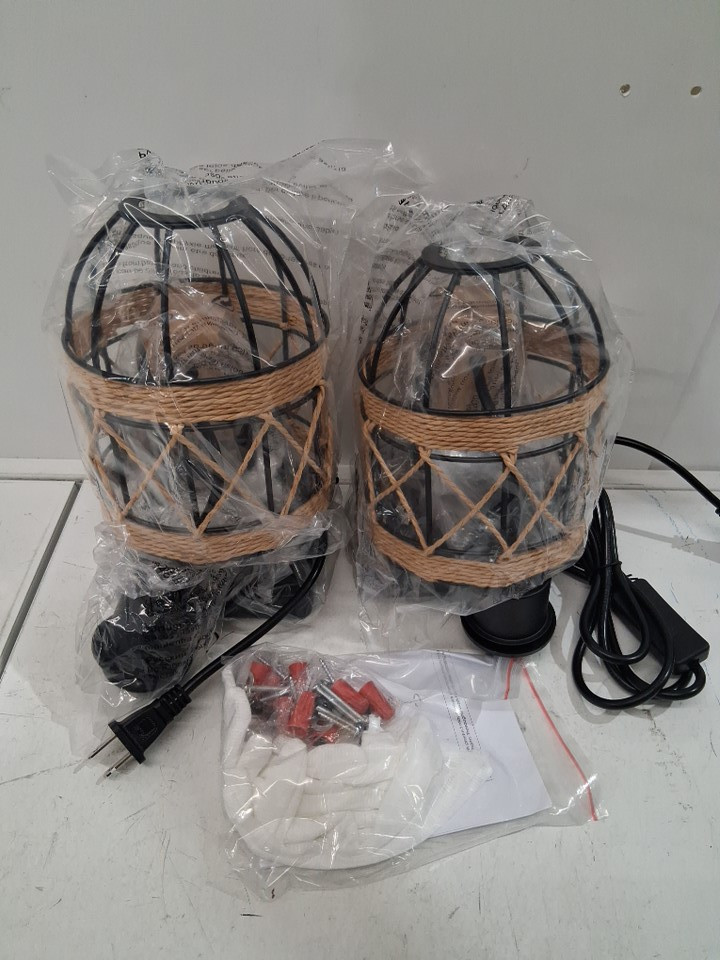 2pk cafulam rustic wall mounted sconce light with metal and rattan woven shade - 66.93" - black/brown - (model: wcd81) image 4