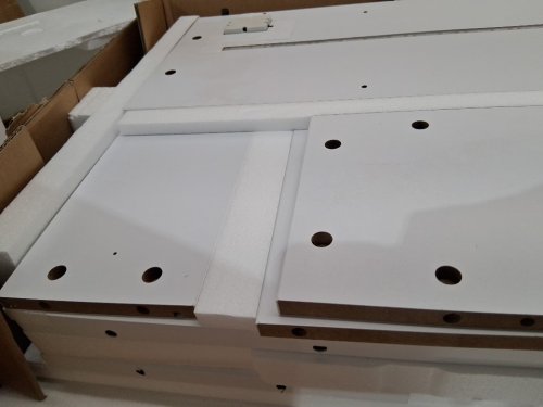Small Side Table with Two Drawers and Cabinet Storage - white image 5