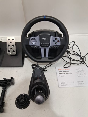 PXN V9 GEN2 PC STEERING WHEEL - USB CAR SIM CONTROLLER - 270/900 DEGREE RACE WHEEL WITH 3 PEDALS AND SHIFTER BUNDLE FOR PC, XBOX ONE, XBOX SERIES X/S, PS4, PS3 - BLACK (MODEL: V9 GEN2) image 6