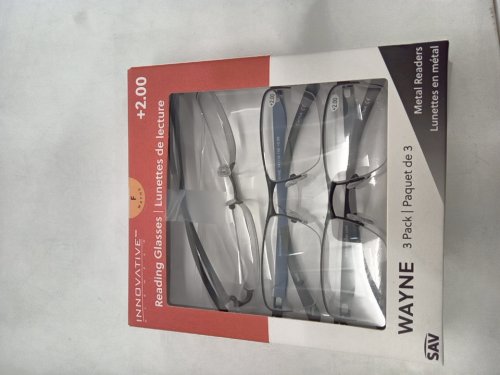 3pk innovative eyewear wayne metal reading glasses - +2.00 - black/blue (STYLE: 8856200) image 2