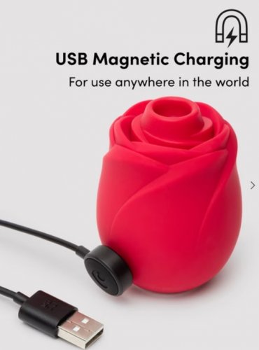 KISS THE ROSE rechargeable silicone ADULT TOY with 10 modes - red rose image 2