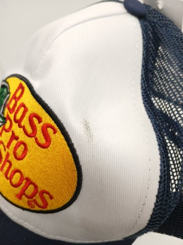 Embroidered Logo Mesh Trucker Cap Hat - Youth - Navy Blue image 4