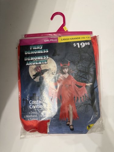 3PC GIRLS PARTYHOLIC FIERY DEMONESS COSTUME - LARGE (10-12) - RED (STYLE: 70196) image 2