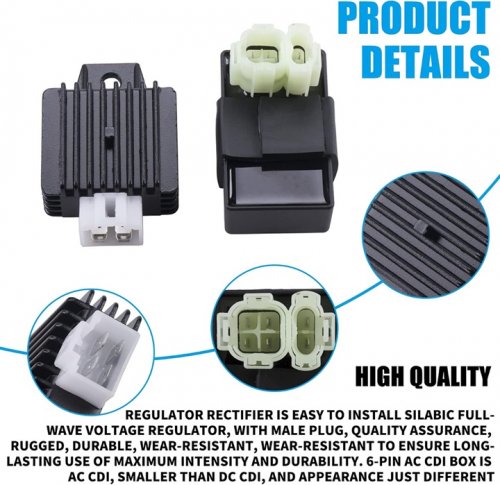 JINGKE 12V 4 Pin Voltage Regulator Rectifier FOR Dirt Bikes/Go Karts/Gas Scooter/ATV Moped Scooter image 4